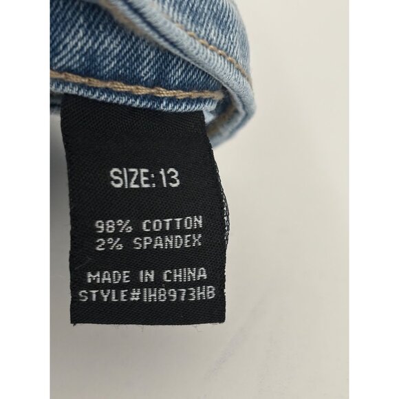 NWT Boyfriend Jeans 13 Light Wash Distressed Cropped Streetwear Festival Grunge - Picture 4 of 15